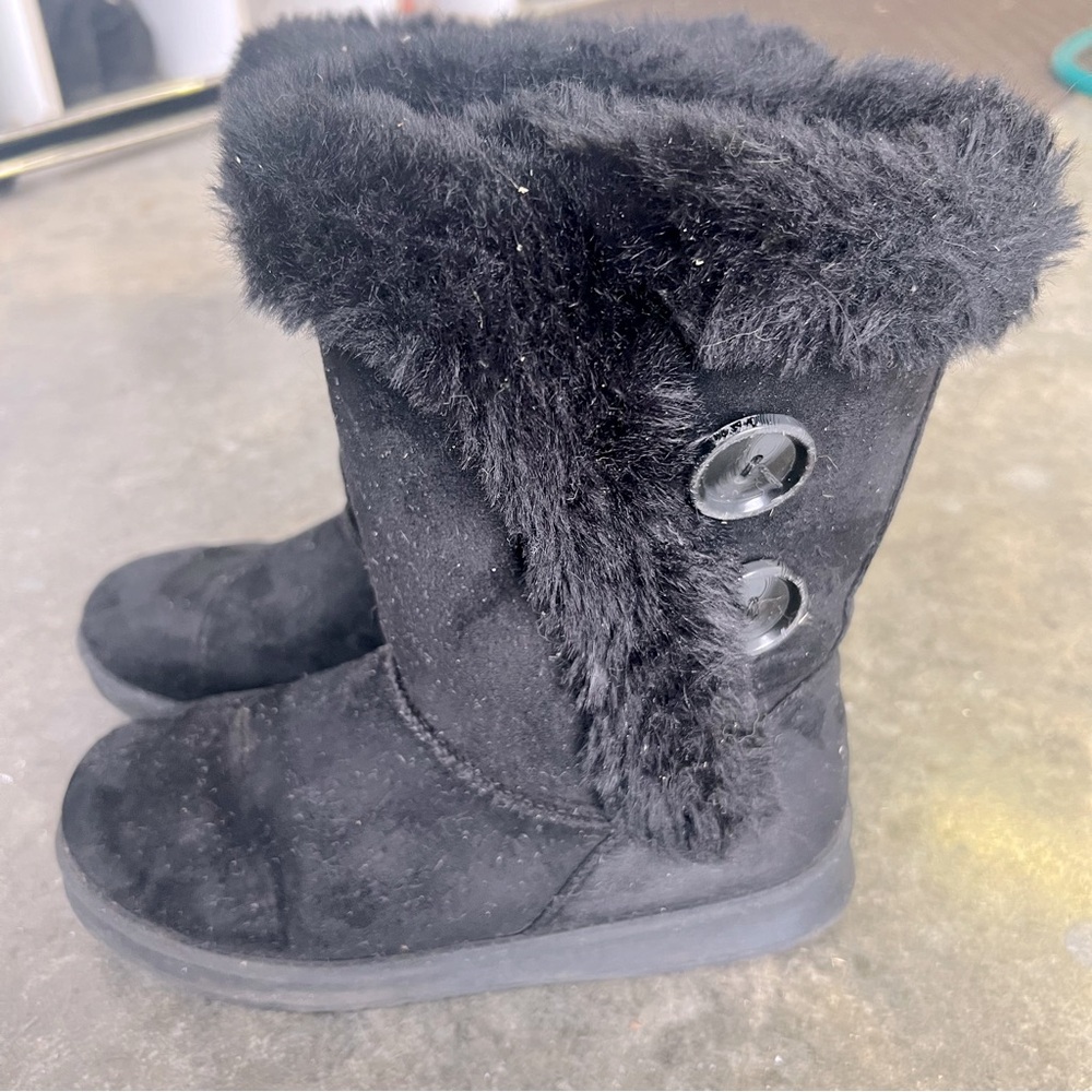 Kohls SO Women's Abigail Round Toe Mid Calf Winter Black Boots